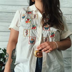 Vintage Fruit Button up Blouse